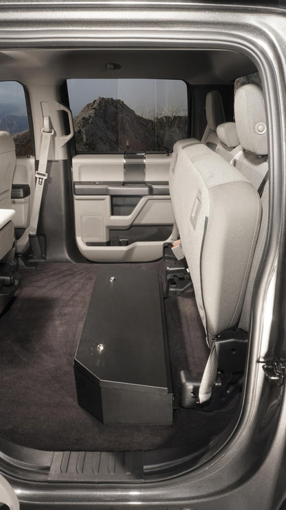 Rear Underseat Lockbox 15-23 F-150 17-23 F-250/350/450 Super Duty w/ Crew Cab 60 Percent Length Black Products Tuffy Security-7