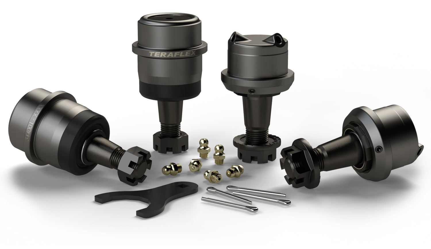 TeraFlex 07-18 Wrangler JK Dana 30/44 HD Ball Joint Kit w/out Knurl Upper & Lower Set TeraFlex