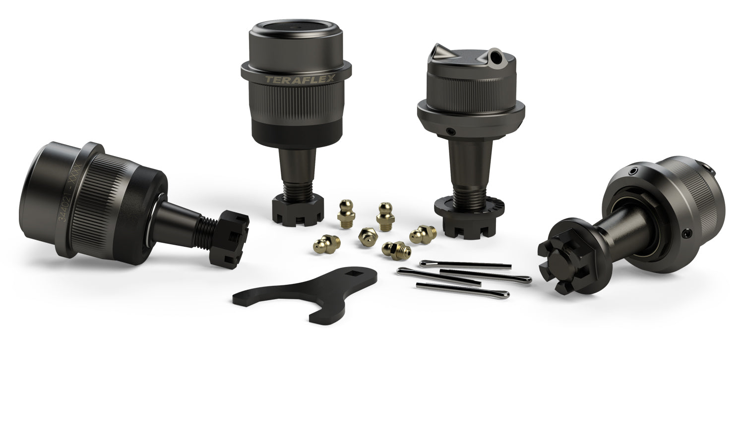 TeraFlex 07-18 Wrangler JK Dana 30/44 HD Ball Joint Kit w/ Knurl Upper & Lower Set TeraFlex