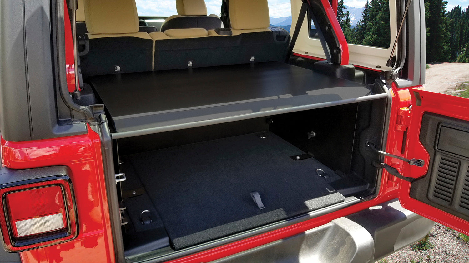 Deluxe Cargo Enclosure - 18-23 Wrangler JL {21-23 Exc. 4XE} w/o OEM Subwoofer Rear Seats Must Be Removed on 2-Door Models Black Products Tuffy Security-7