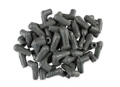 Boots, 90 Degree Logo Spark Plug, Gray Silicone 50Ea Spark Plug Boots, 90 Degree With Logo, Gray Silicone 50Ea MSD Ignition