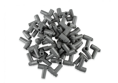 Boots, 90 Degree Nipple, GM Hei, 50Ea Spark Plug Boots, 90 Degree With GM Hei Nipple, Gray Silicone, 50Ea MSD Ignition-3