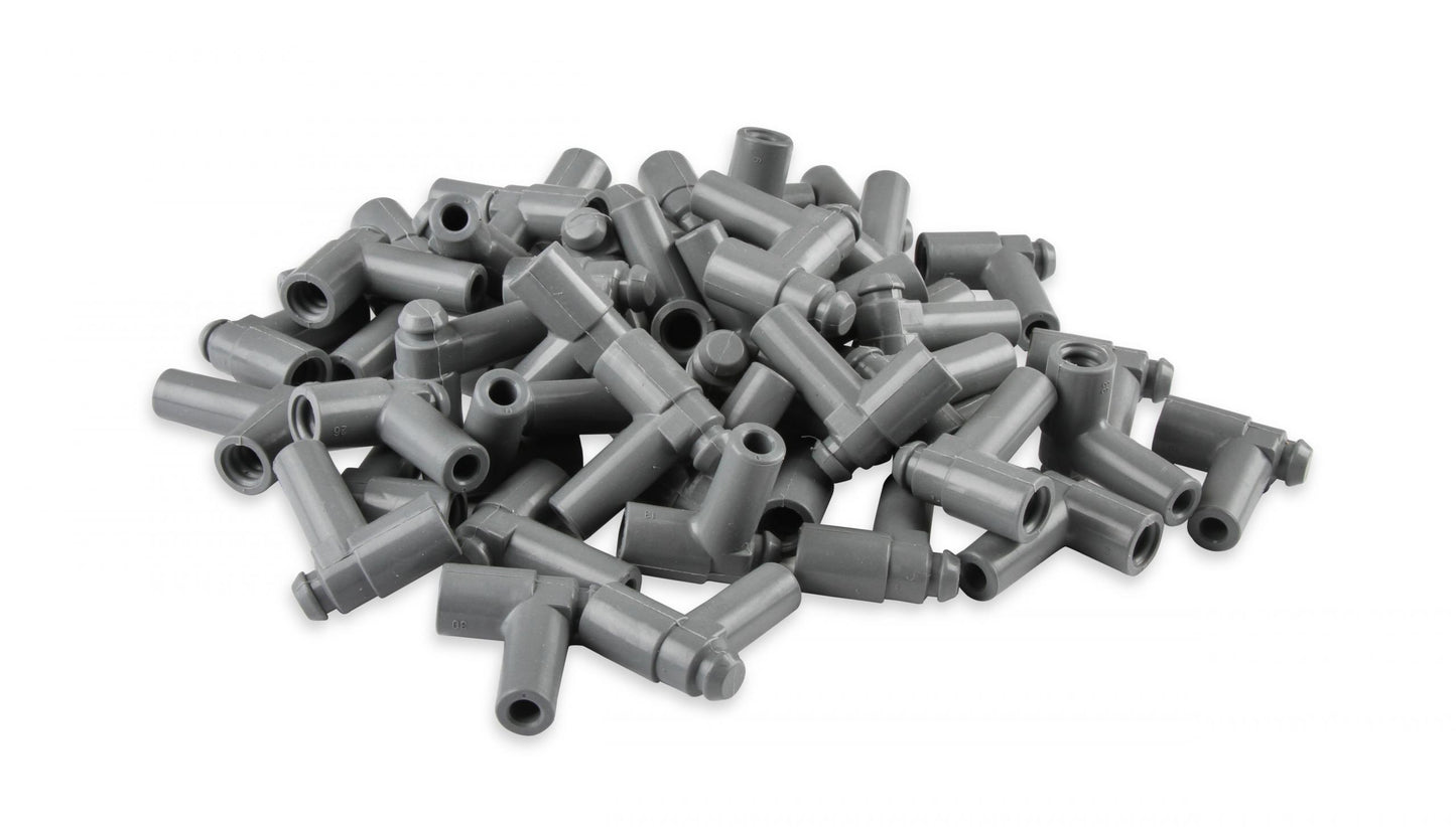Boots, 90 Degree Nipple, GM Hei, 50Ea Spark Plug Boots, 90 Degree With GM Hei Nipple, Gray Silicone, 50Ea MSD Ignition-4