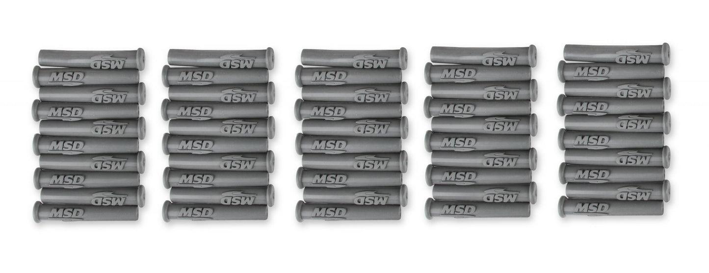 Boots, Straight, Logo Gray Silicone, 50Ea Spark Plug Boots, Straight/Multi-Angle, With Logo Gray Silicone, 50Ea MSD Ignition-4