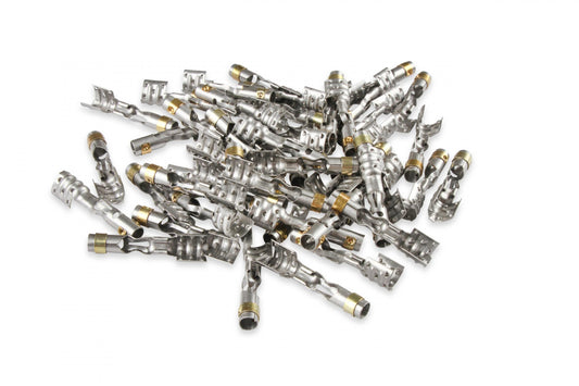 Terminals, Spark Plug Wire Straight/Multi-Angle Qty 50 Spark Plug Terminals, Straight Dual Crimp, Multi-Angle, Stainless Steel Qty 50 MSD Ignition