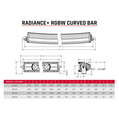 Radiance Plus Curved 50 Inch RGBW Light Bar Rigid Industries-2