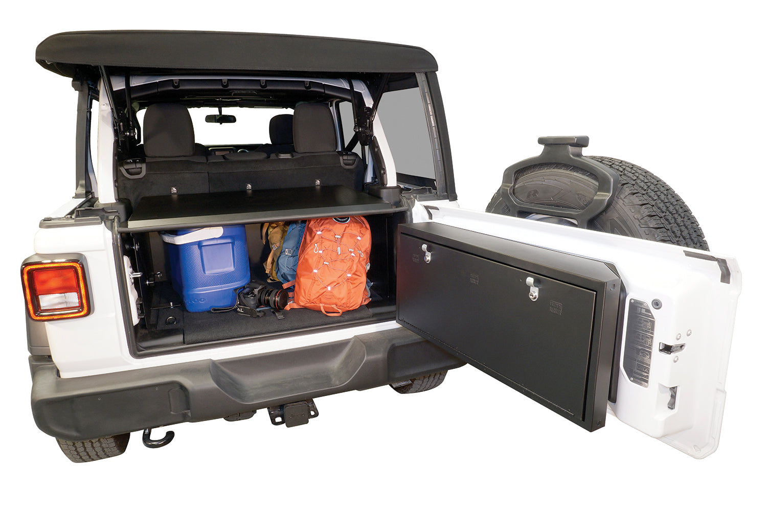 Deluxe Cargo Enclosure - 18-23 Wrangler JL {21-23 Exc. 4XE} 4-Door w/ OEM Subwoofer Black Products Tuffy Security-2