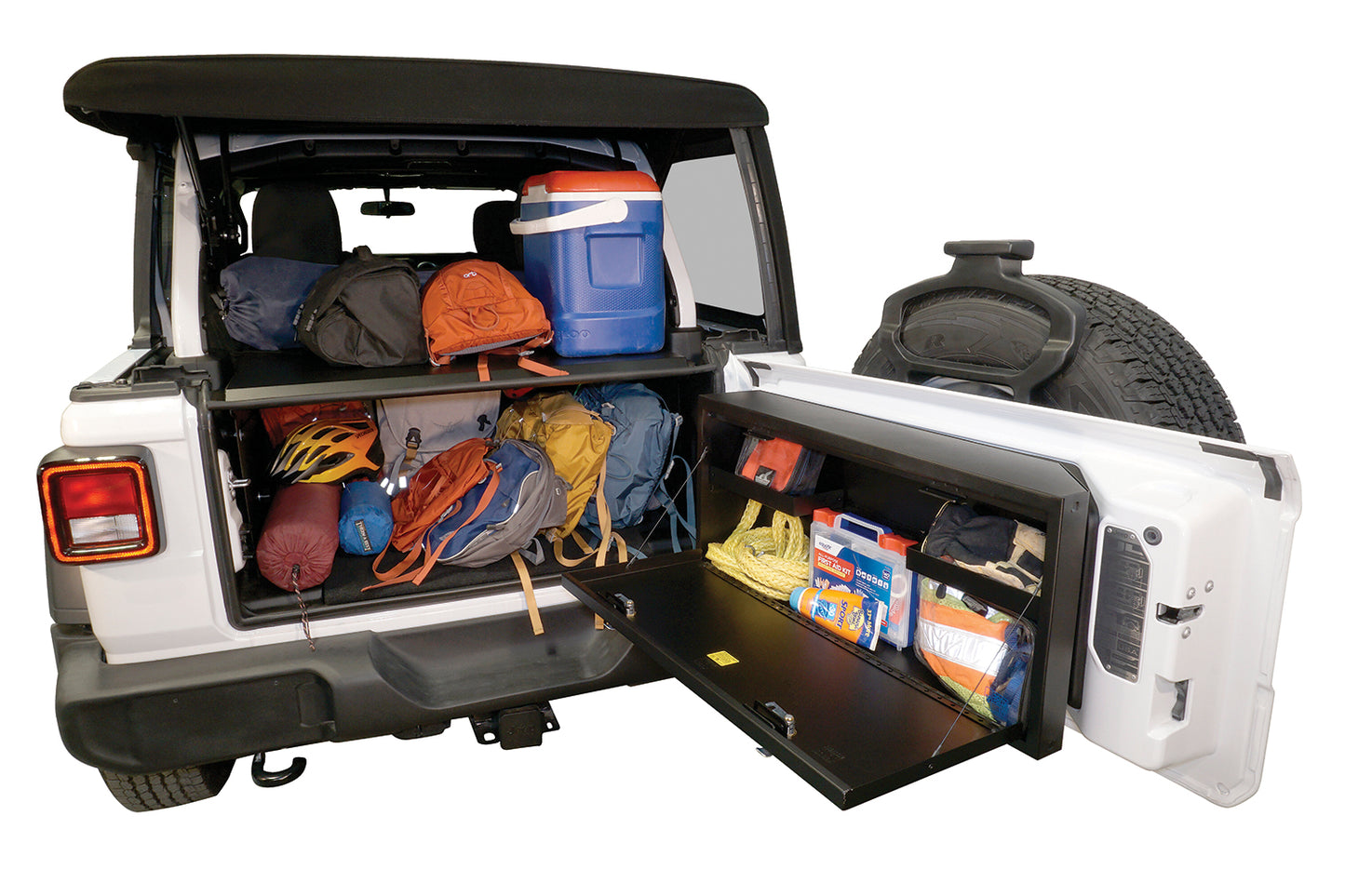 Deluxe Cargo Enclosure - 18-23 Wrangler JL {21-23 Exc. 4XE} 4-Door w/ OEM Subwoofer Black Products Tuffy Security-3