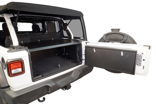 Deluxe Cargo Enclosure - 18-23 Wrangler JL {21-23 Exc. 4XE} 4-Door w/ OEM Subwoofer Black Products Tuffy Security