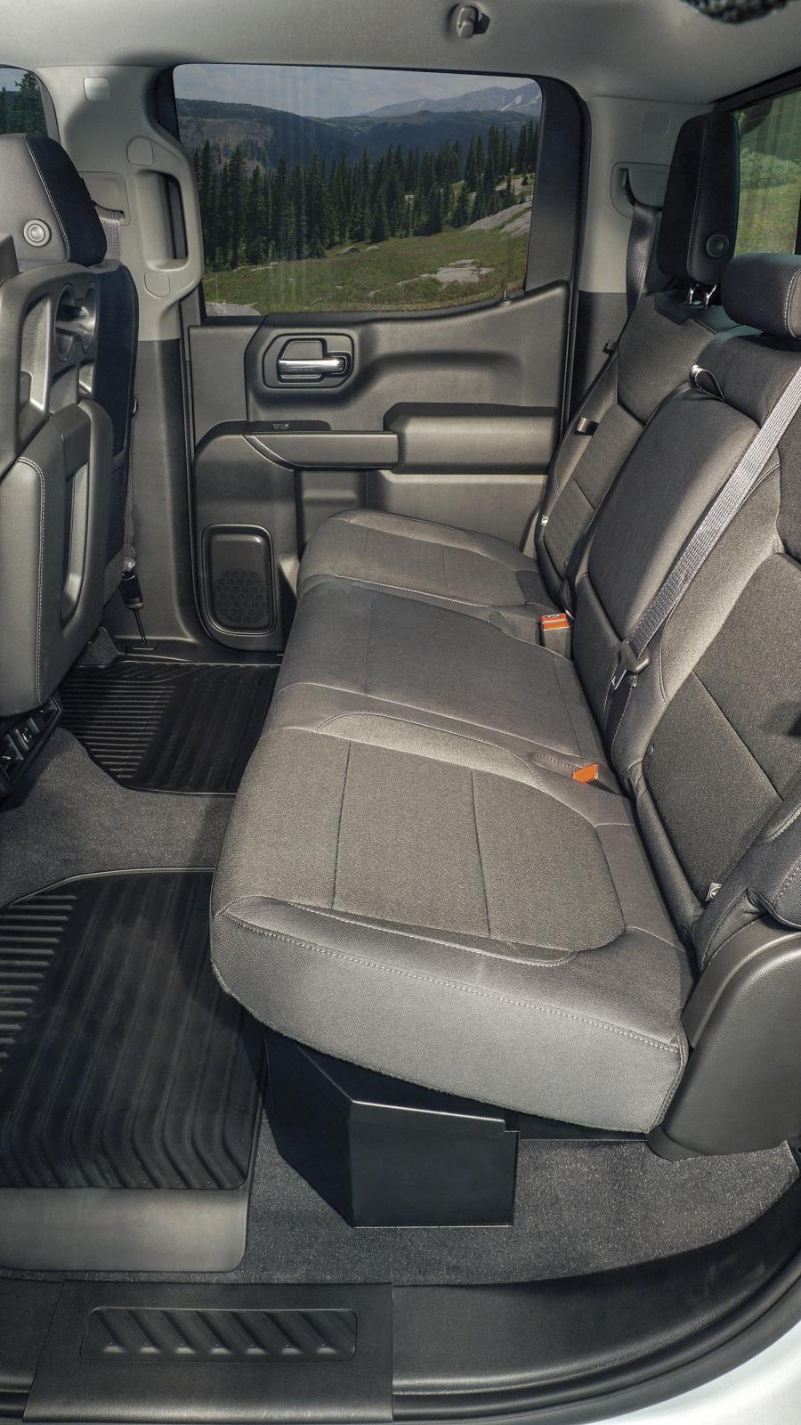 Rear Underseat Lockbox 19-23 Silverado/Sierra 1500 {19 New Body Style} / 20-21 2500HD/3500HD w/ Crew, Extended Cab Black Products Tuffy Security-9