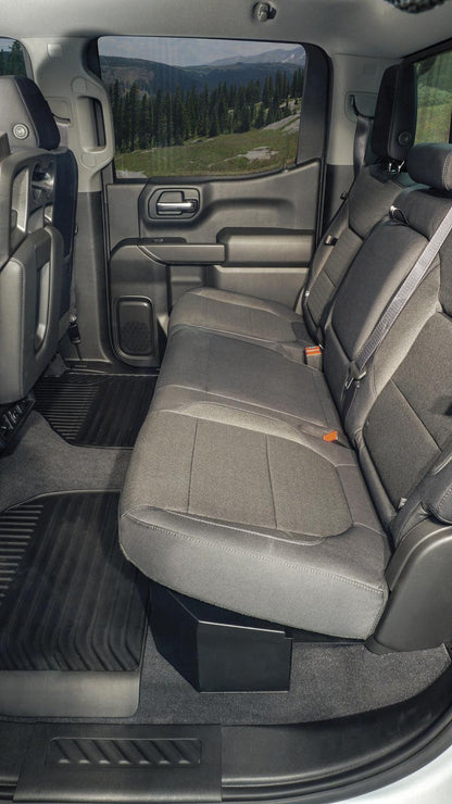 Rear Underseat Lockbox 19-23 Silverado/Sierra 1500 {19 New Body Style} / 20-21 2500HD/3500HD w/ Crew, Extended Cab Black Products Tuffy Security-9