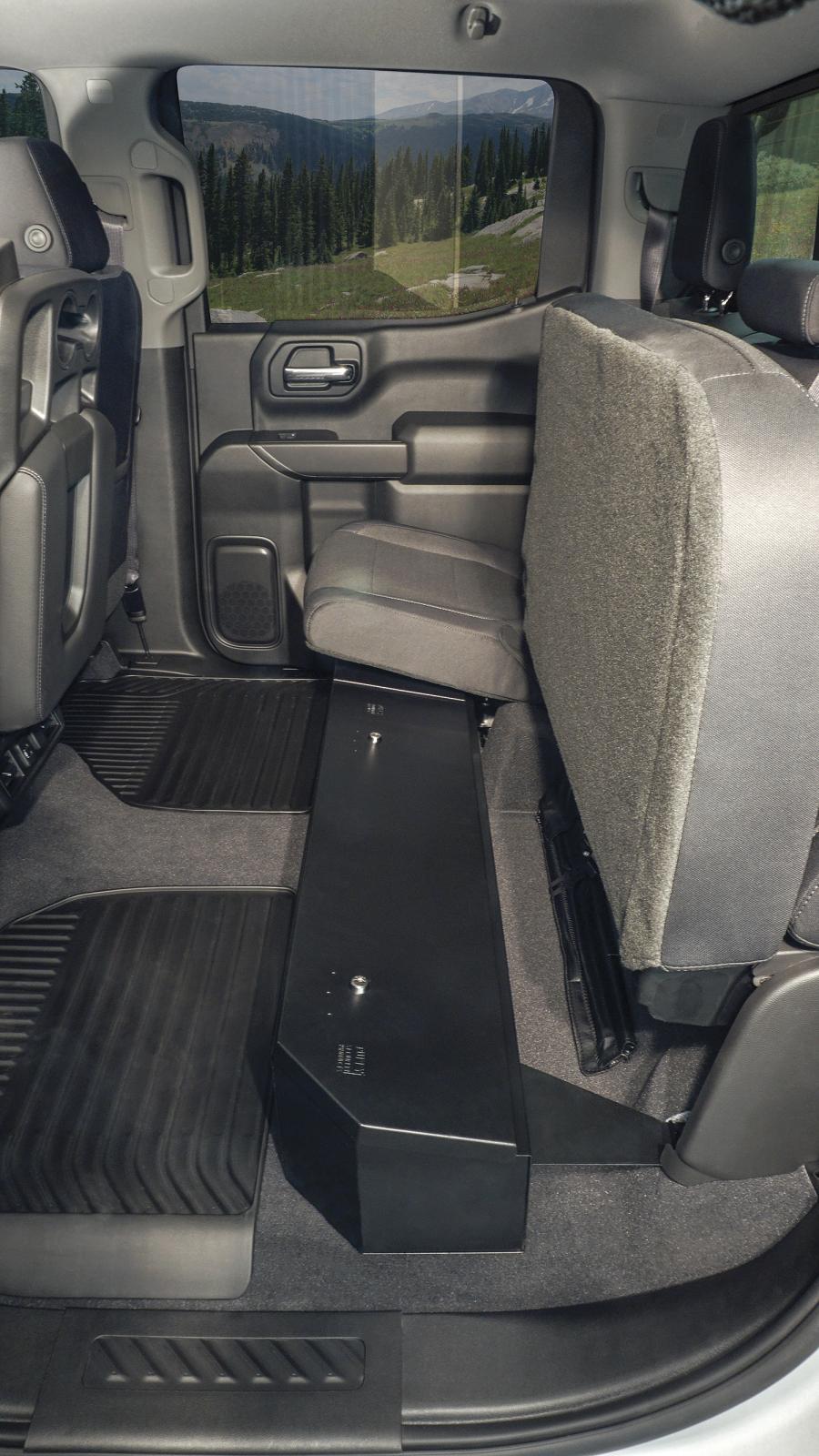 Rear Underseat Lockbox 19-23 Silverado/Sierra 1500 {19 New Body Style} / 20-21 2500HD/3500HD w/ Crew, Extended Cab Black Products Tuffy Security-10