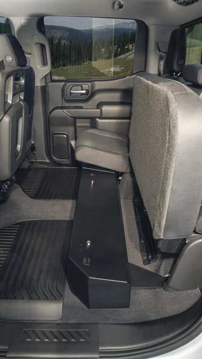 Rear Underseat Lockbox 19-23 Silverado/Sierra 1500 {19 New Body Style} / 20-21 2500HD/3500HD w/ Crew, Extended Cab Black Products Tuffy Security-10