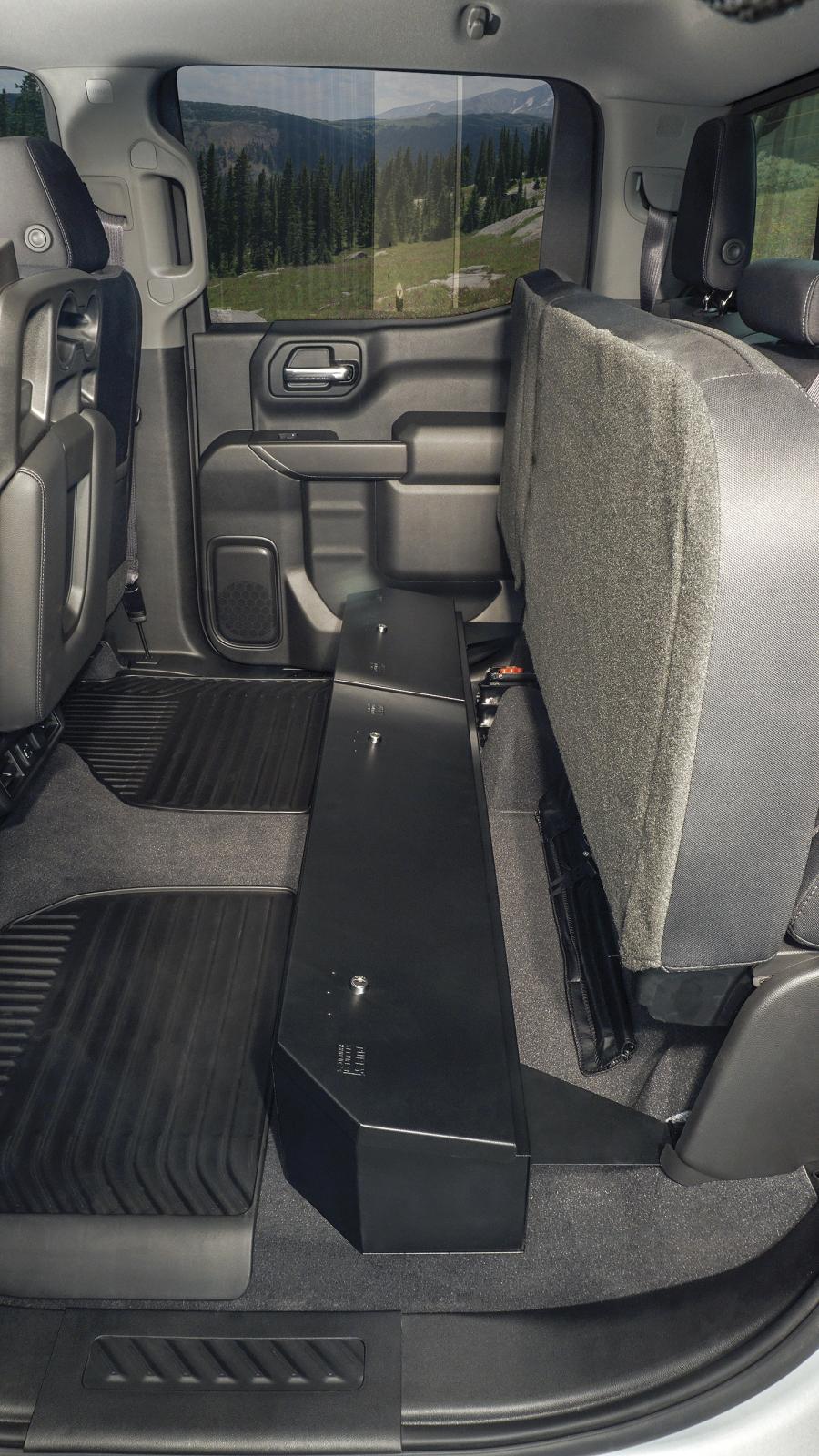 Rear Underseat Lockbox 19-23 Silverado/Sierra 1500 {19 New Body Style} / 20-21 2500HD/3500HD w/ Crew, Extended Cab Black Products Tuffy Security-11