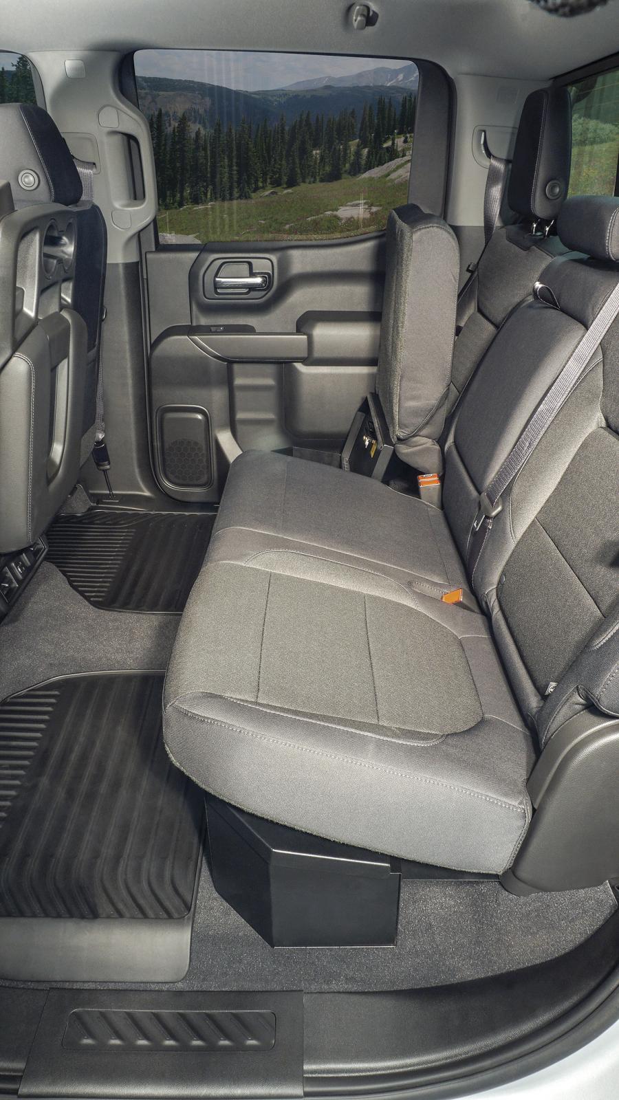 Rear Underseat Lockbox 19-23 Silverado/Sierra 1500 {19 New Body Style} / 20-21 2500HD/3500HD w/ Crew, Extended Cab Black Products Tuffy Security-13