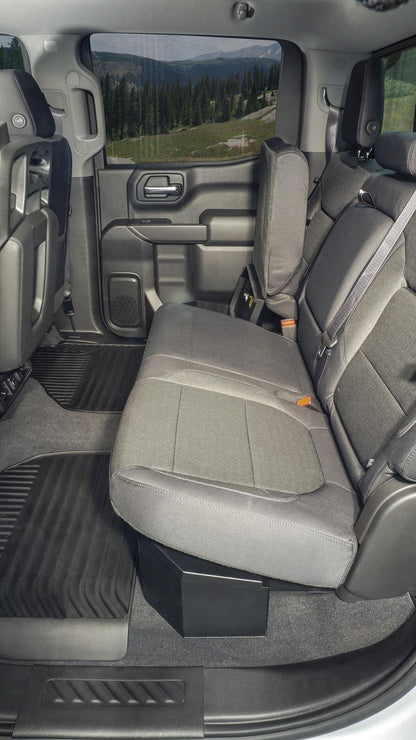 Rear Underseat Lockbox 19-23 Silverado/Sierra 1500 {19 New Body Style} / 20-21 2500HD/3500HD w/ Crew, Extended Cab Black Products Tuffy Security-13