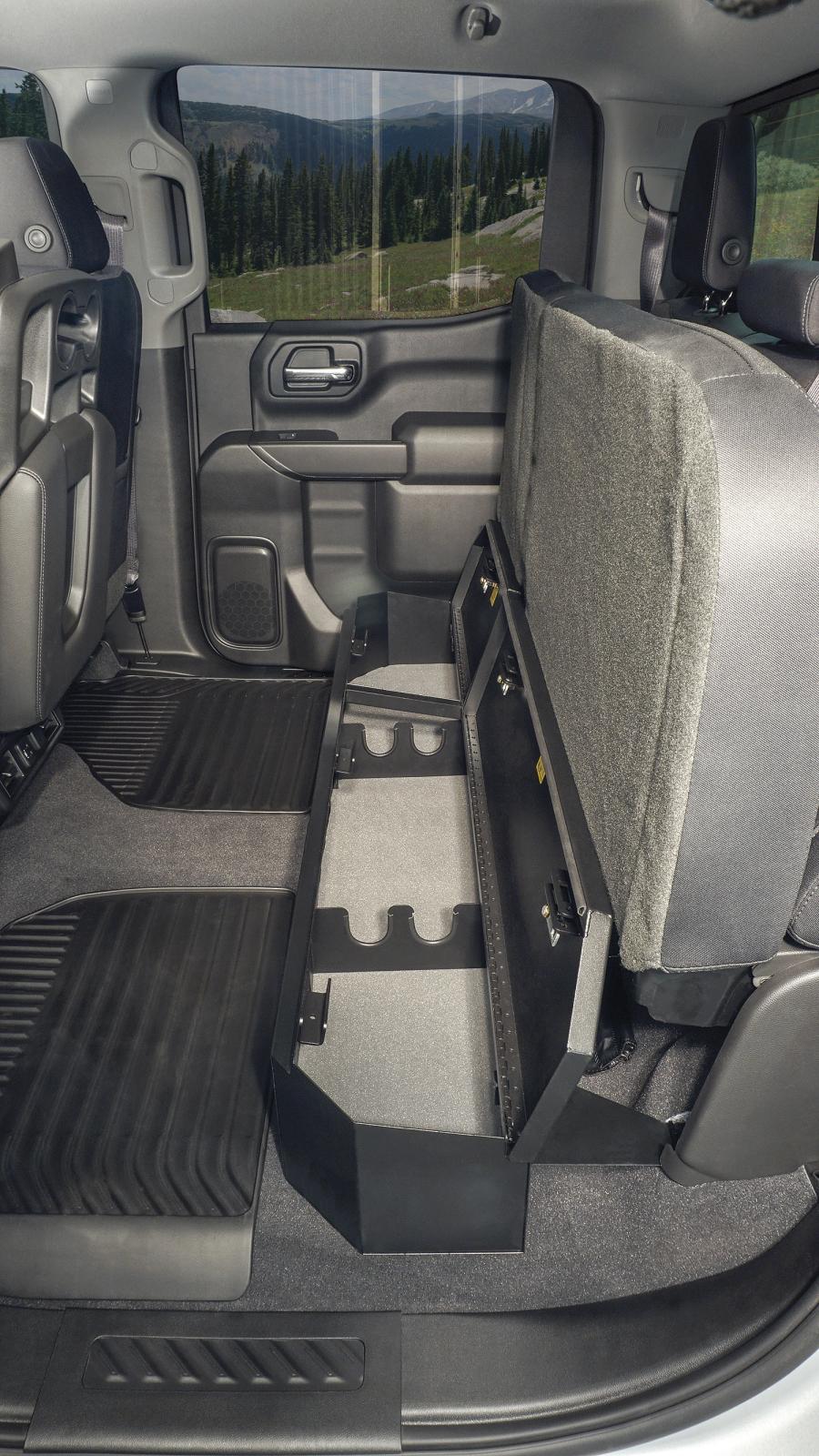 Rear Underseat Lockbox 19-23 Silverado/Sierra 1500 {19 New Body Style} / 20-21 2500HD/3500HD w/ Crew, Extended Cab Black Products Tuffy Security-17