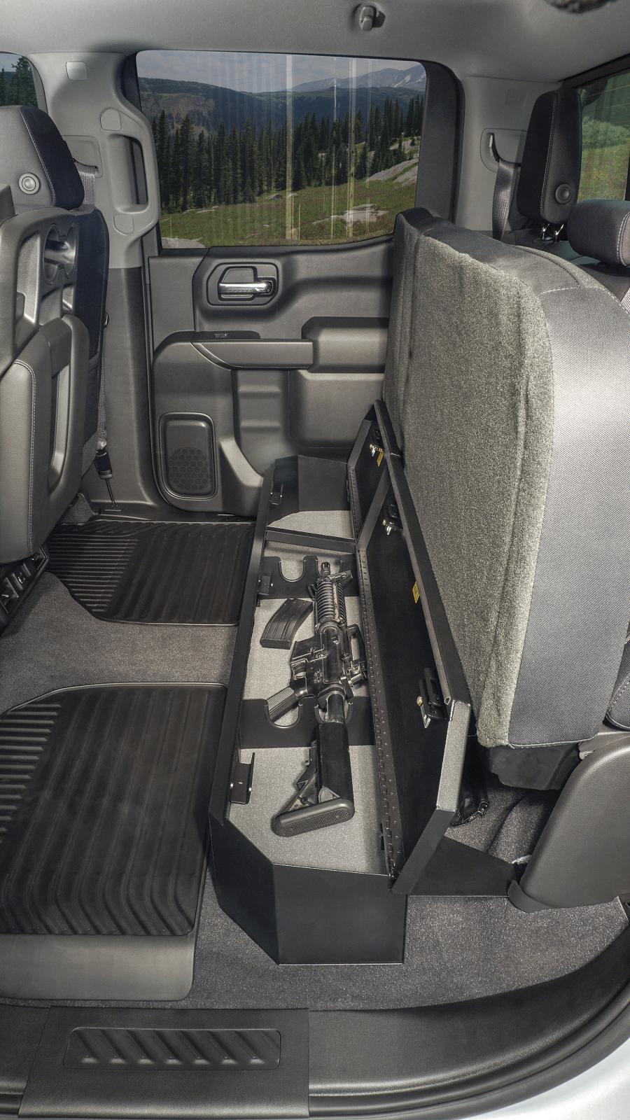 Rear Underseat Lockbox 19-23 Silverado/Sierra 1500 {19 New Body Style} / 20-21 2500HD/3500HD w/ Crew, Extended Cab Black Products Tuffy Security-18