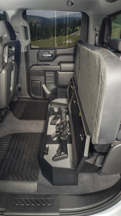 Rear Underseat Lockbox 19-23 Silverado/Sierra 1500 {19 New Body Style} / 20-21 2500HD/3500HD w/ Crew, Extended Cab Black Products Tuffy Security-18