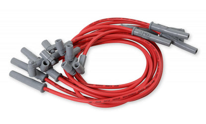 Super Conductor Spark Plug Wire Set Chevy 366-454 W/Hei Cap For Use With Chevy 366-454 With Hei Cap, Red Jacket MSD Ignition-1