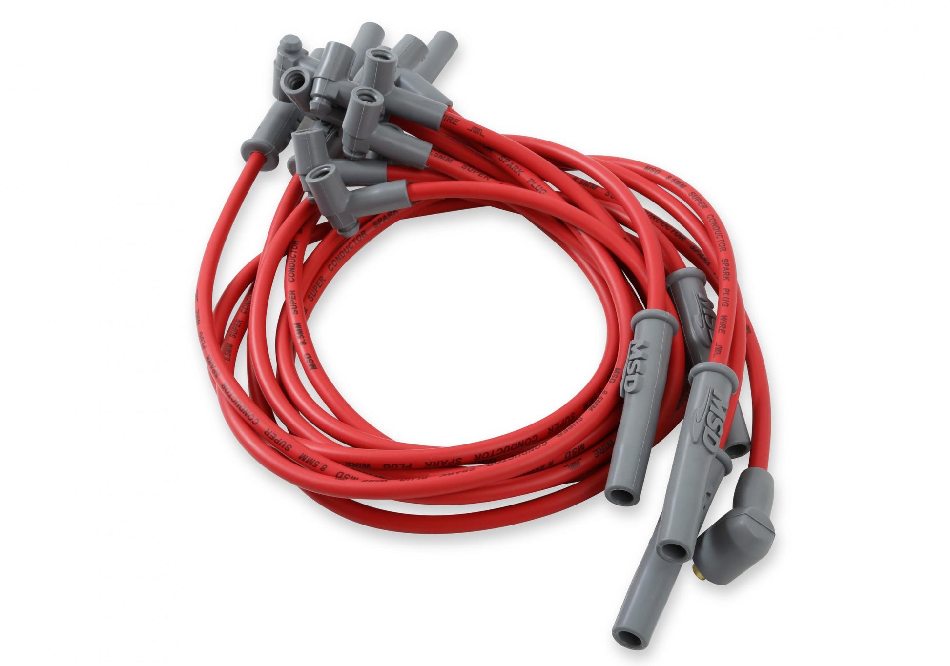 Super Conductor Spark Plug Wire Set Chevy 366-454 W/Hei Cap For Use With Chevy 366-454 With Hei Cap, Red Jacket MSD Ignition-2