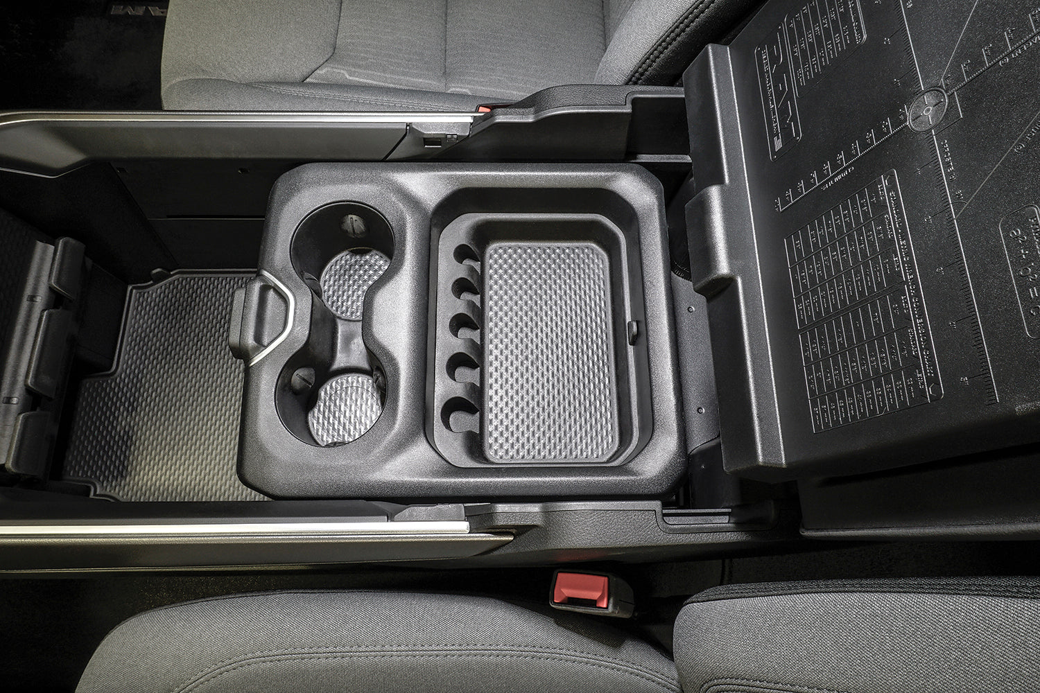 Console Safe 19-23 Ram 1500/2500/3500 w/ Fixed Floor Console w/o Sliding Console Trays with Cup Holder Lids Products Tuffy Security-11