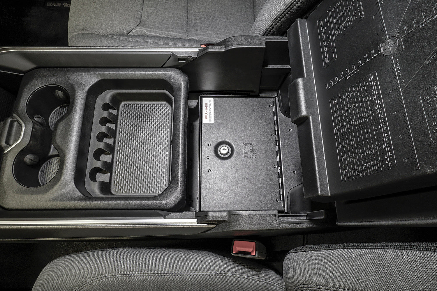 Console Safe 19-23 Ram 1500/2500/3500 w/ Fixed Floor Console w/o Sliding Console Trays with Cup Holder Lids Products Tuffy Security-12