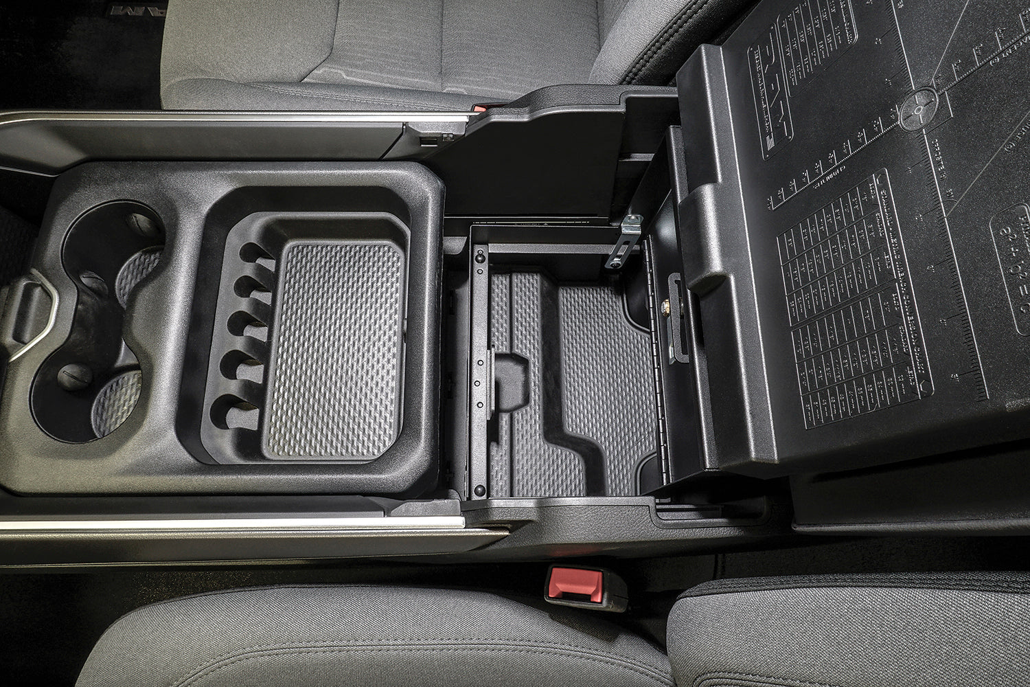 Console Safe 19-23 Ram 1500/2500/3500 w/ Fixed Floor Console w/o Sliding Console Trays with Cup Holder Lids Products Tuffy Security-13