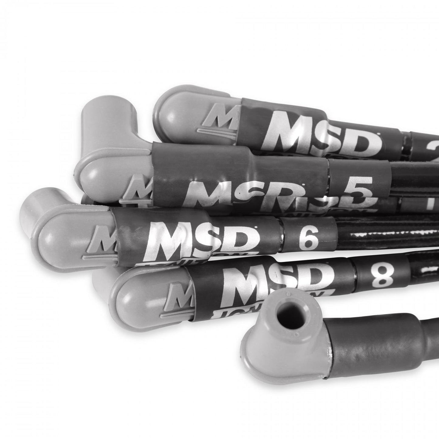 Sleeved Spark Plug Wires For Sbc Under Exhaust Hei The Race Tailored 8.5Mm Super Conductor Wire Sets Equipped With High Temp Silicone-Fiberglass Sleeving To Fit Race Engines With Under Exhaust Wires With Hei Ends MSD Ignition-1