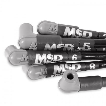 Sleeved Spark Plug Wires For Sbc Under Exhaust Hei The Race Tailored 8.5Mm Super Conductor Wire Sets Equipped With High Temp Silicone-Fiberglass Sleeving To Fit Race Engines With Under Exhaust Wires With Hei Ends MSD Ignition-1