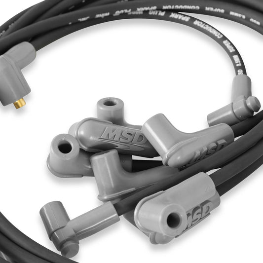 Wire Set Sc Blk, Sb Chevy W/Hei Tower Cap For Use With Chevy Small Block With Hei Tower Cap, Black Jacket MSD Ignition-1