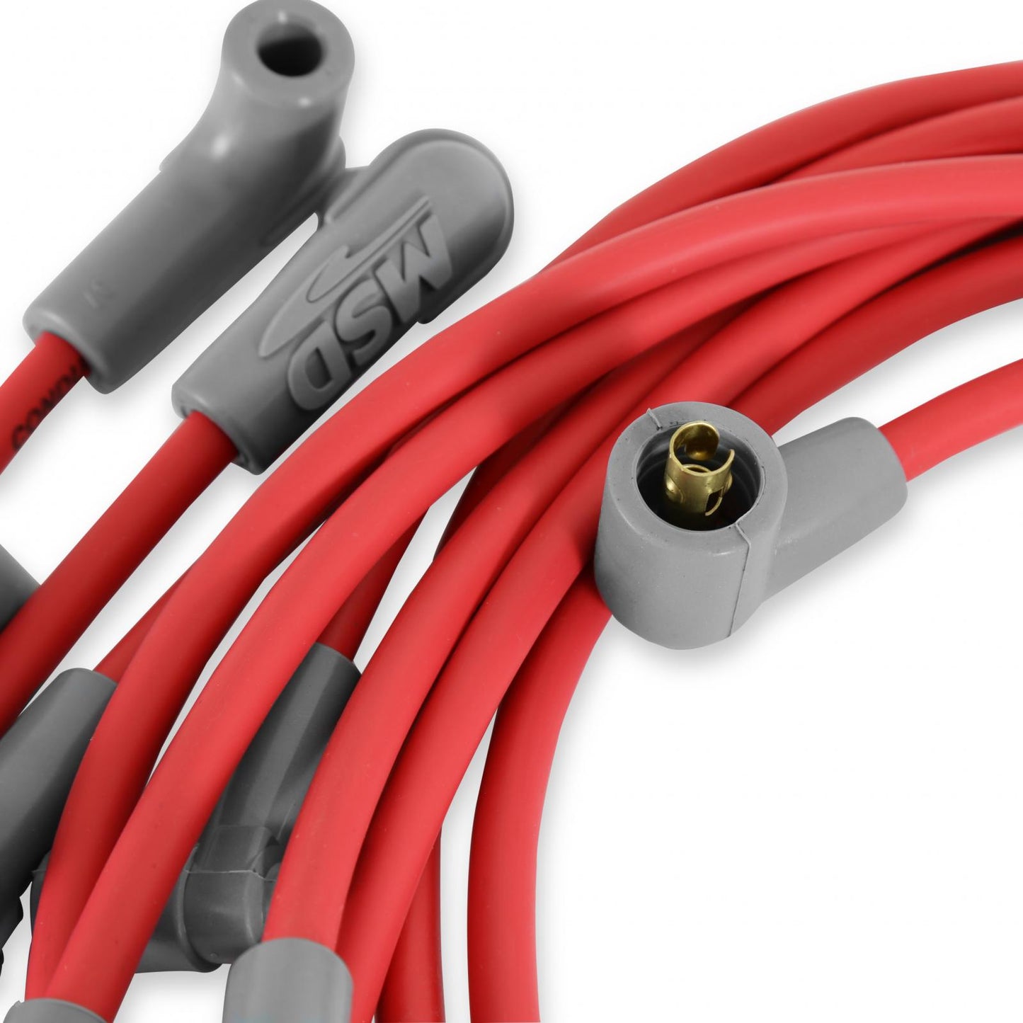 Super Conductor Spark Plug Wire Set Small Block Chevy W/Hei Cap For Use On Chevy Small Block With Hei, Red Jacket MSD Ignition-4