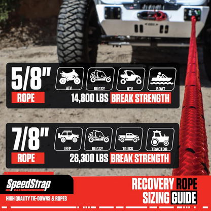 5/8 Inch Lil Mama Kinetic Recovery Rope - 30 Foot PRP Seats-5