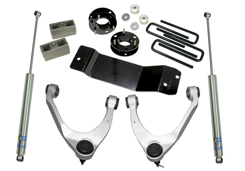 3.5 Inch Lift Kit 2014-2018 Chevy Silverado and GMC Sierra 4WD with Aluminum or Stamp Steel Control arms with Shocks Superlift-6