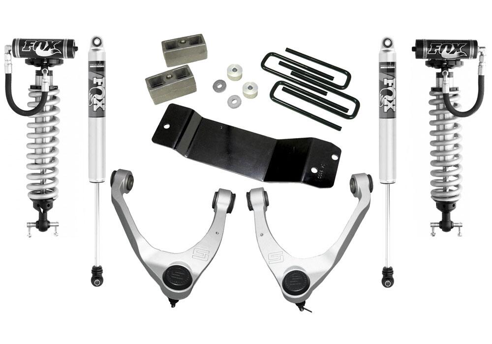 3.5 Inch Lift Kit 2014-2018 Chevy Silverado and GMC Sierra 4WD with Aluminum or Stamp Steel Control arms with Shocks Superlift-1