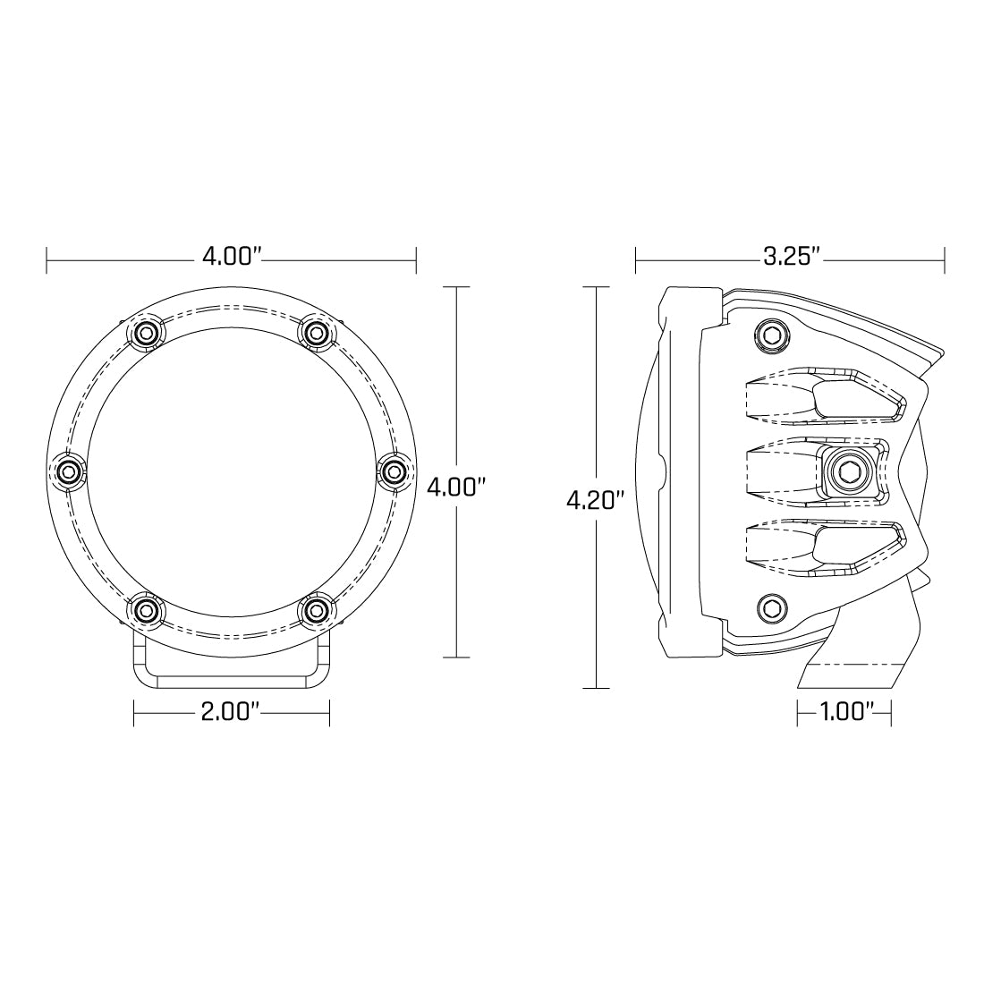 360-Series Pro SAE 4 Inch Fog Light Yellow Pair Rigid Industries-1