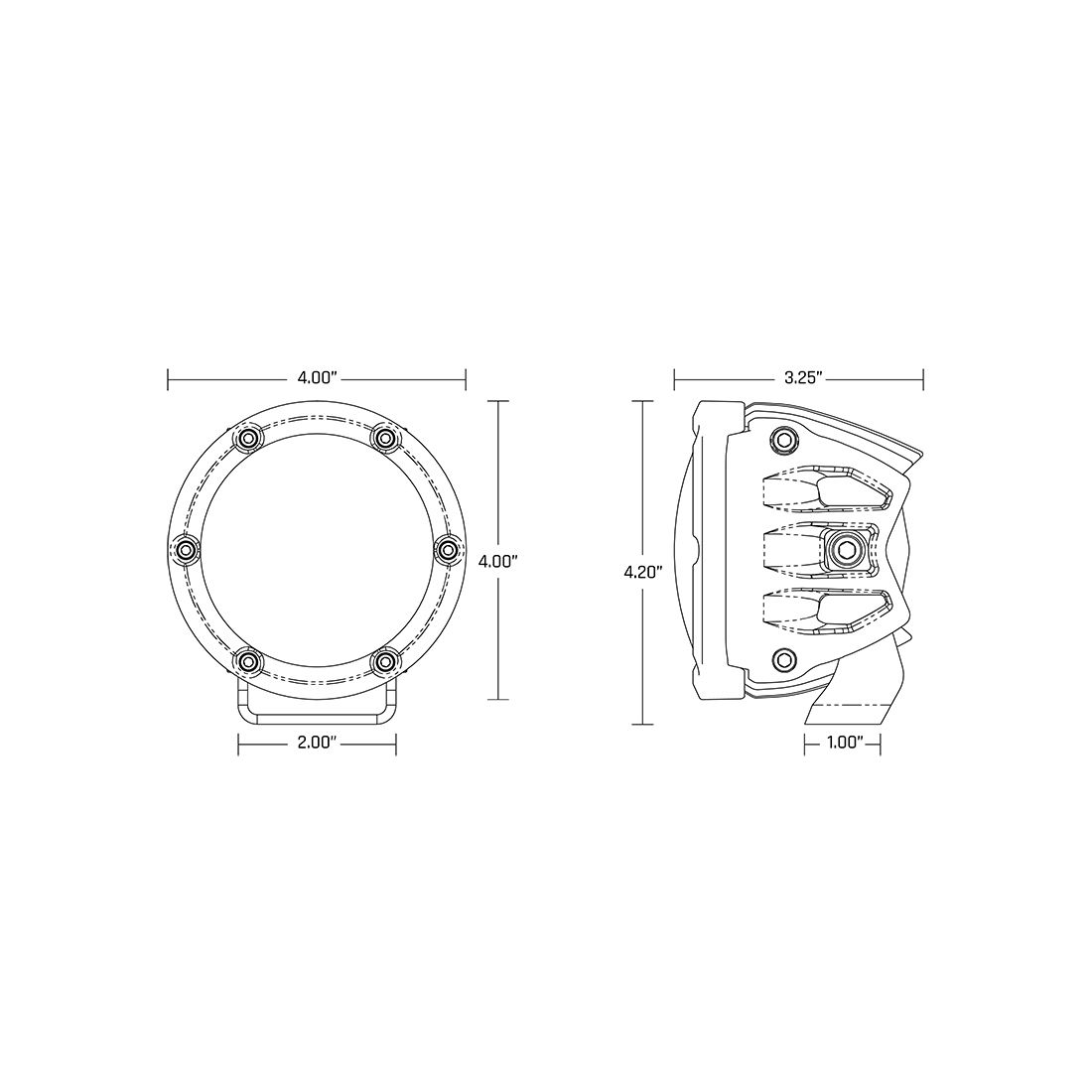 360-Series 4 Inch Spot with Amber PRO Lens Pair Rigid Industries-2