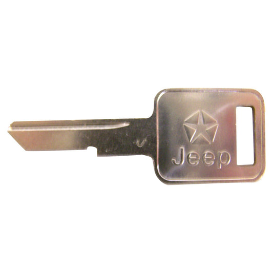 Ignition Key Blank for Select Jeep YJ, CJ-5, CJ-7, CJ-8, XJ, MJ, SJ, J-Series Crown Automotive