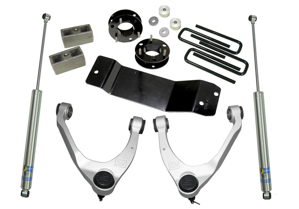 3.5 Inch Lift Kit 2007-2016 Chevy Silverado and GMC Sierra 4WD with Cast Steel Control arms with Shocks Superlift-6