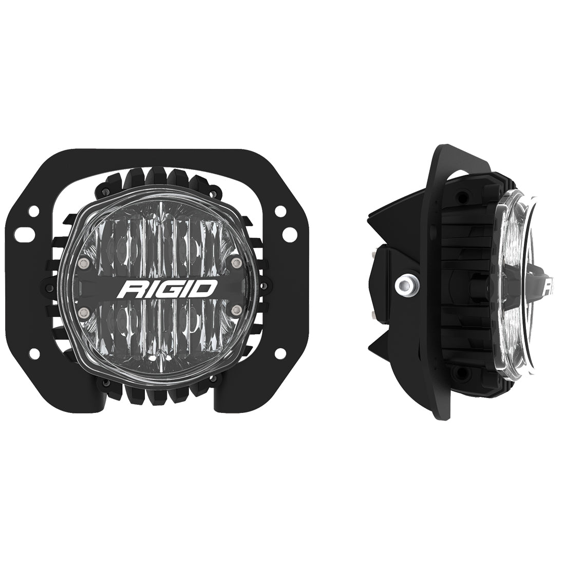 Rigid Industries Jeep JL/Gladiator Bumper Fog Mount Kit For 18-20 Jeep JL Rubicon/Gladiator 1 Piece Plastic With 360-Series 4.0 Inch SAE Li