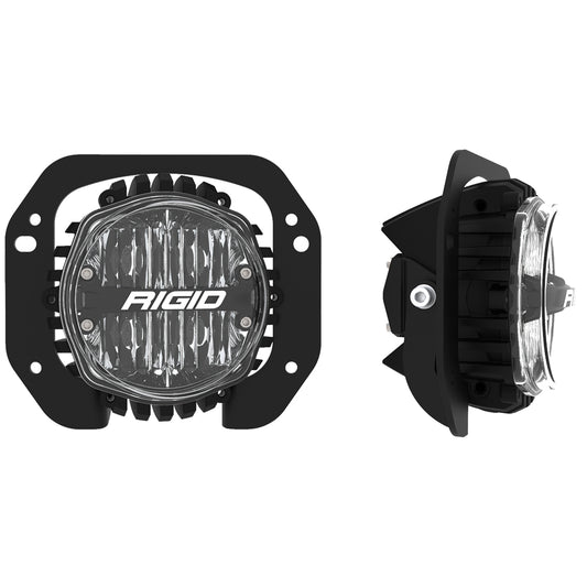 Rigid Industries Jeep JL/Gladiator Bumper Fog Mount Kit For 18-20 Jeep JL Rubicon/Gladiator 1 Piece Plastic With 360-Series 4.0 Inch SAE Li