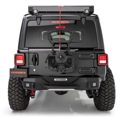 Rockline Rear Stubby Bumper Textured Black 2018-2026 Jeep Wrangler Go Rhino-5