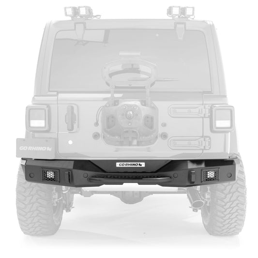 Rockline Rear Full Width Bumper for Ford Bronco Textured Black 2018-2026 Jeep Wrangler Go Rhino-1