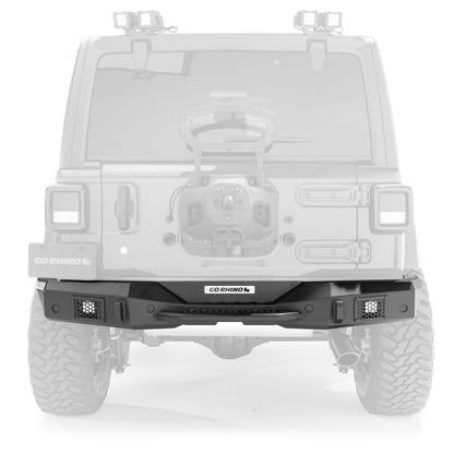 Rockline Rear Full Width Bumper for Ford Bronco Textured Black 2018-2026 Jeep Wrangler Go Rhino-1