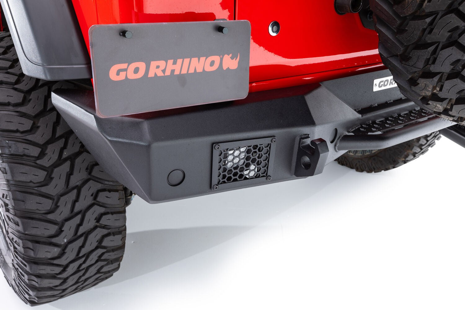 Rockline Rear Full Width Bumper for Ford Bronco Textured Black 2018-2026 Jeep Wrangler Go Rhino-2