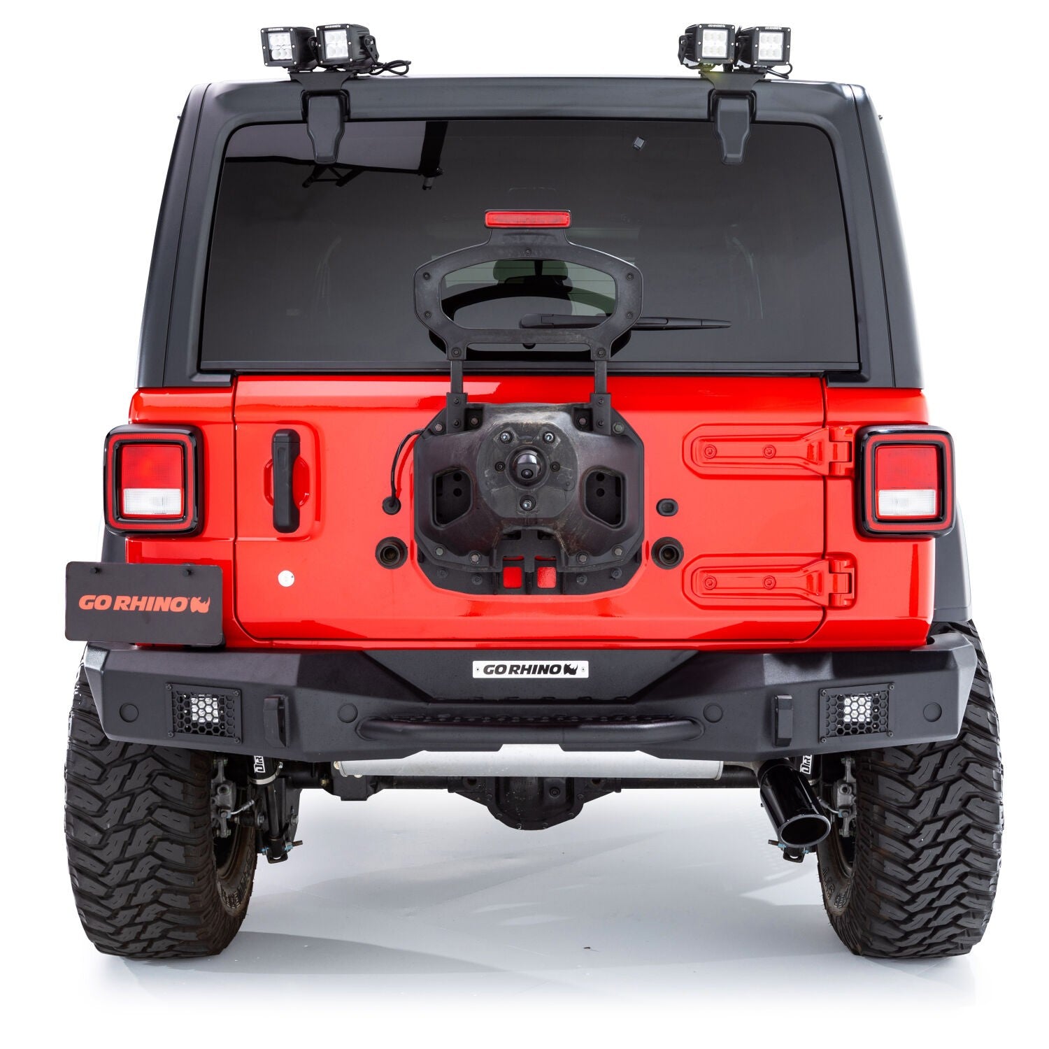 Rockline Rear Full Width Bumper for Ford Bronco Textured Black 2018-2026 Jeep Wrangler Go Rhino-4