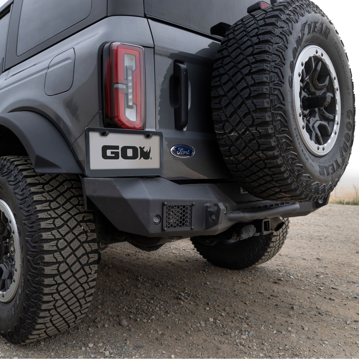 Rockline Rear Full Width Bumper for Ford Bronco Textured Black 2021-2026 Ford Bronco Go Rhino-3
