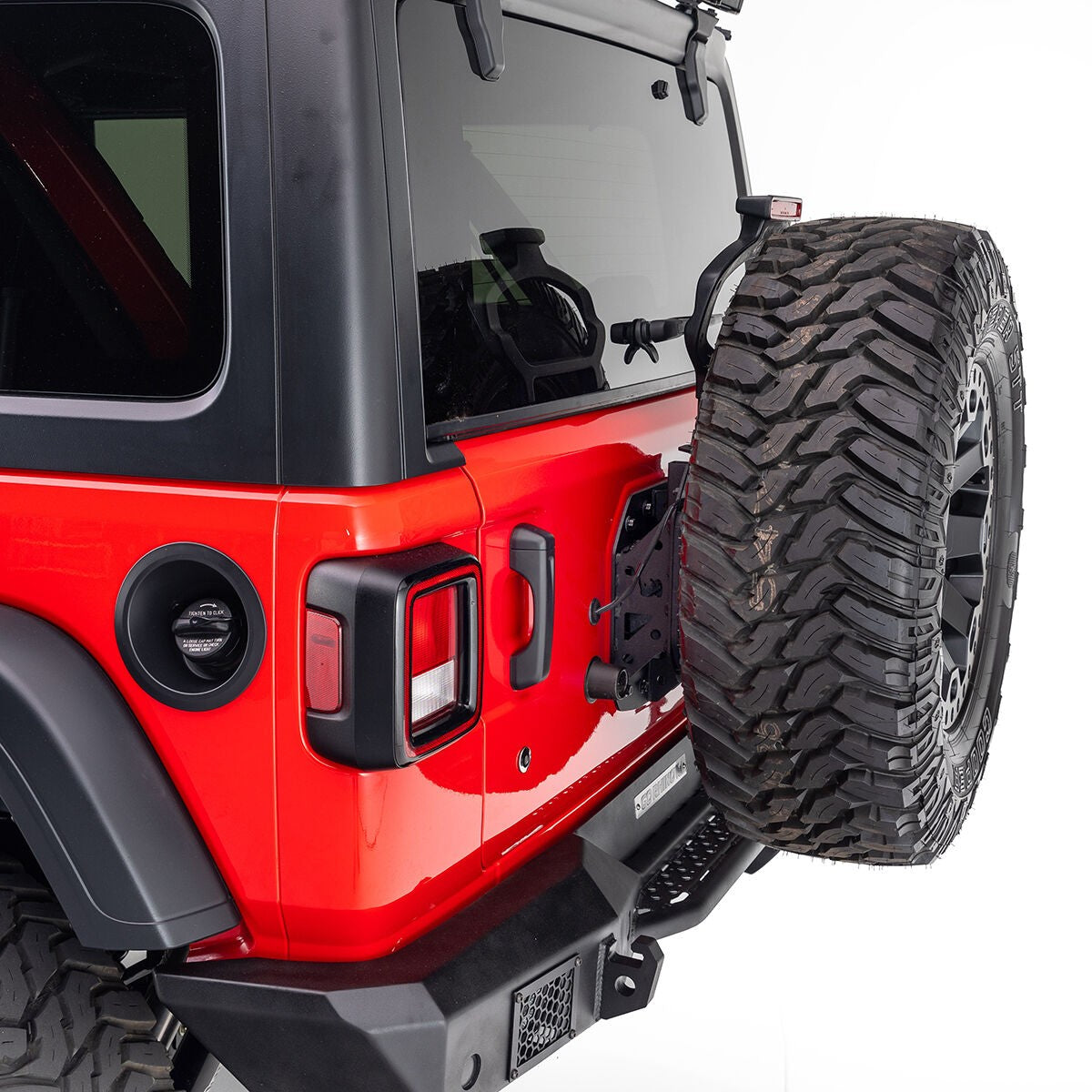Rockline Spare Tire Relocation Textured Black 2018-2026 Jeep Wrangler Go Rhino-4
