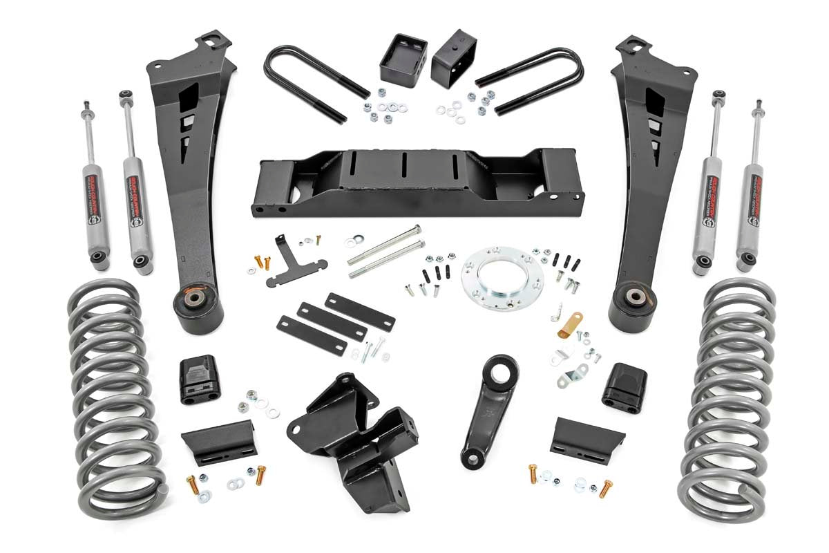 Rough Country 5 Inch Dodge Radius Arm Suspension Lift Kit 19-Up RAM 3500 4WD Diesel, Dual Rear Wheels Rough Country