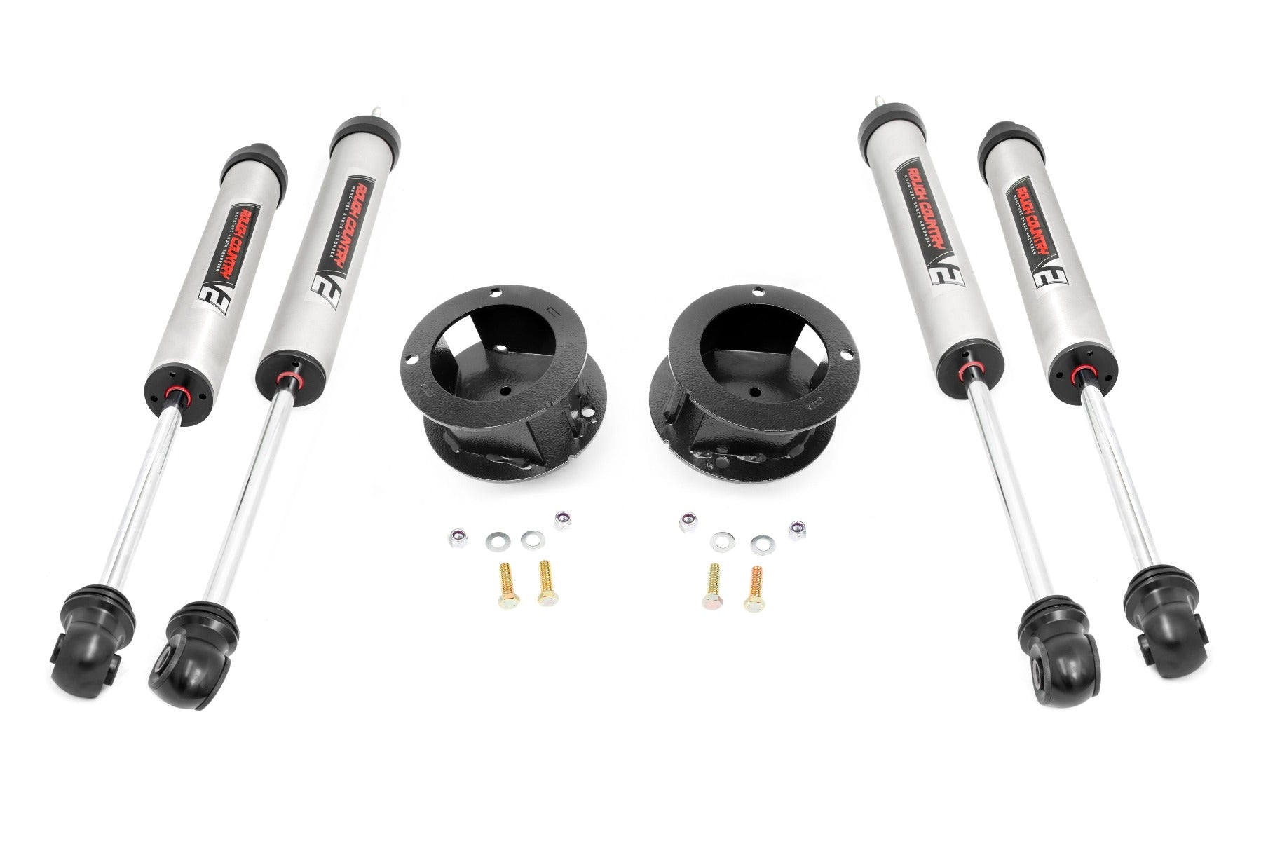 Rough Country 2.5 Inch Ram Leveling Kit w/ V2 Shocks Leaf Spring For 14-Up 2500/3500 4WD Rough Country